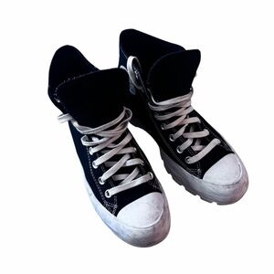 Black and White High-Top Sneakers